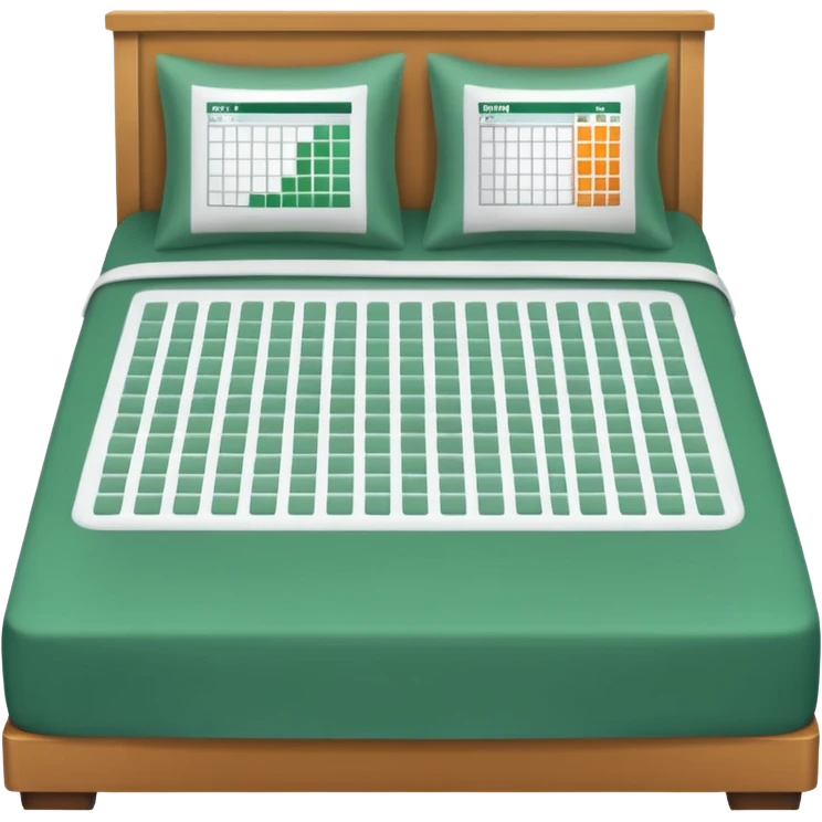 bedsheets with excel spreadsheet emoji