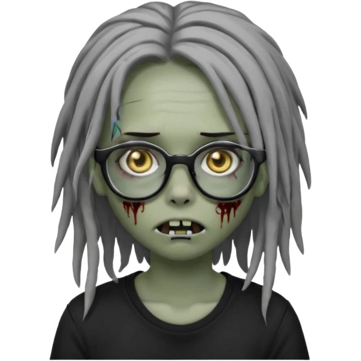 Girl,zombie,glasses,emo,dreads,black shirt emoji