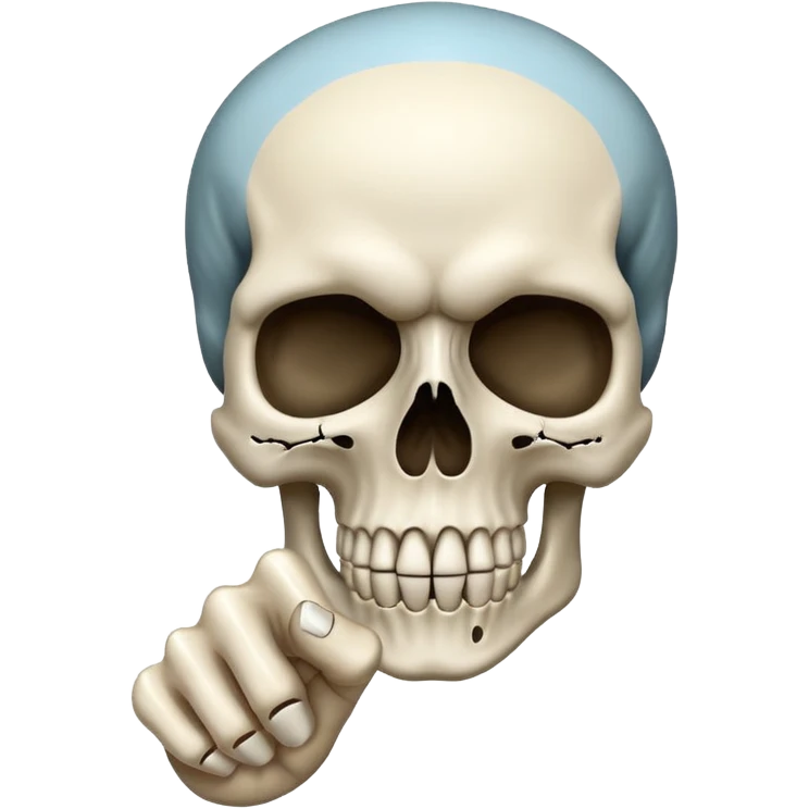 Skull with middle finger emoji