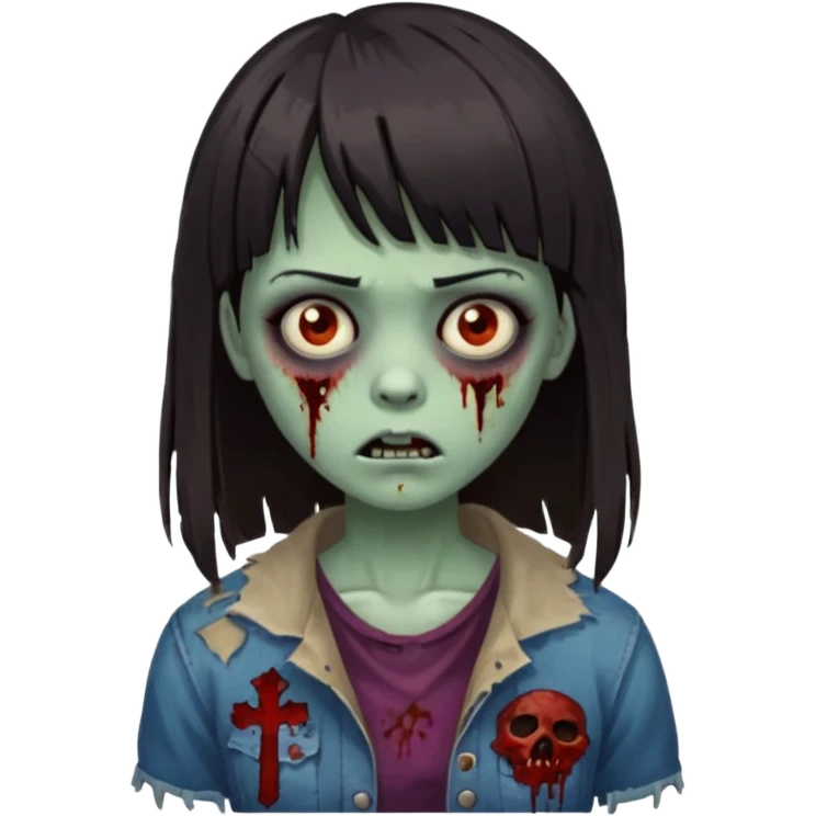 Zombie girl de franja  emoji