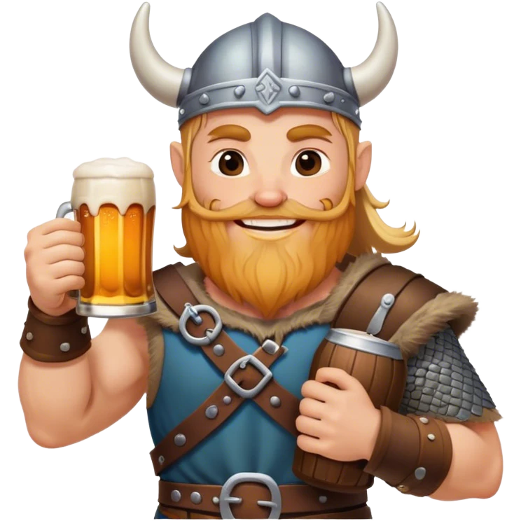 smiling viking with beer emoji