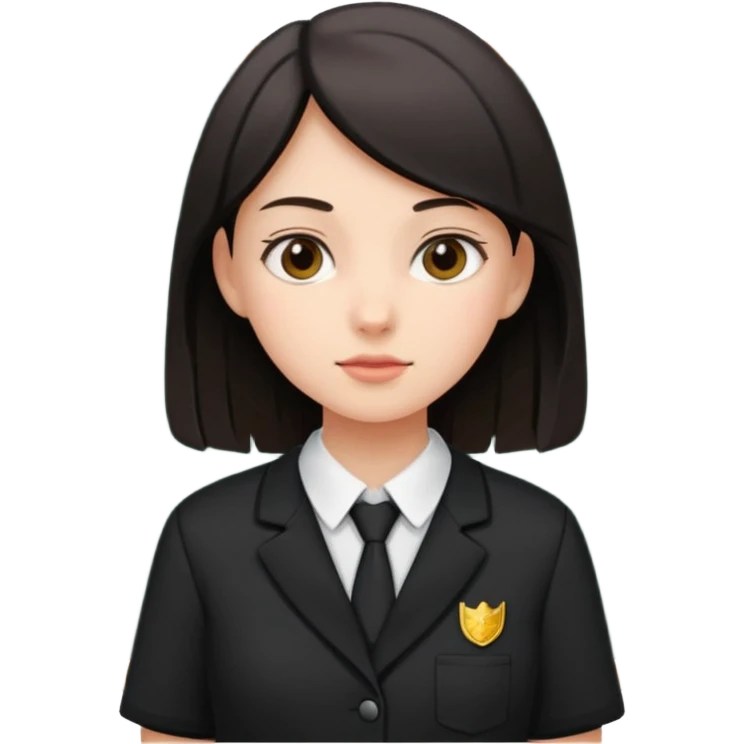 girl in black school uniform standing up emoji