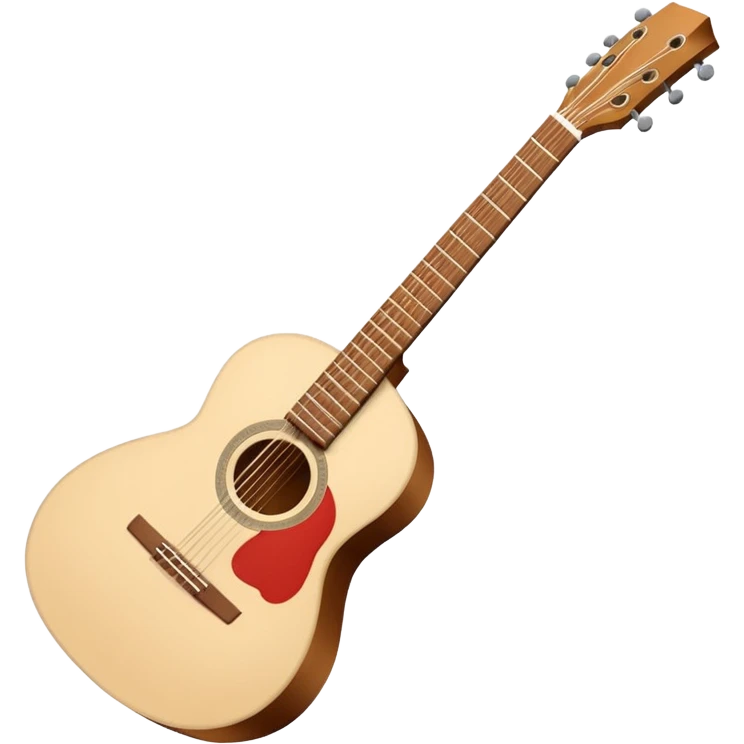 emoji de violão acústico sem cor, so o corntorno branco fazendo o formato de um violão emoji