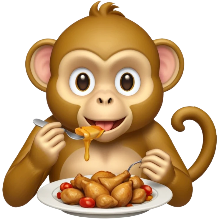 Monkey eating chicken  emoji