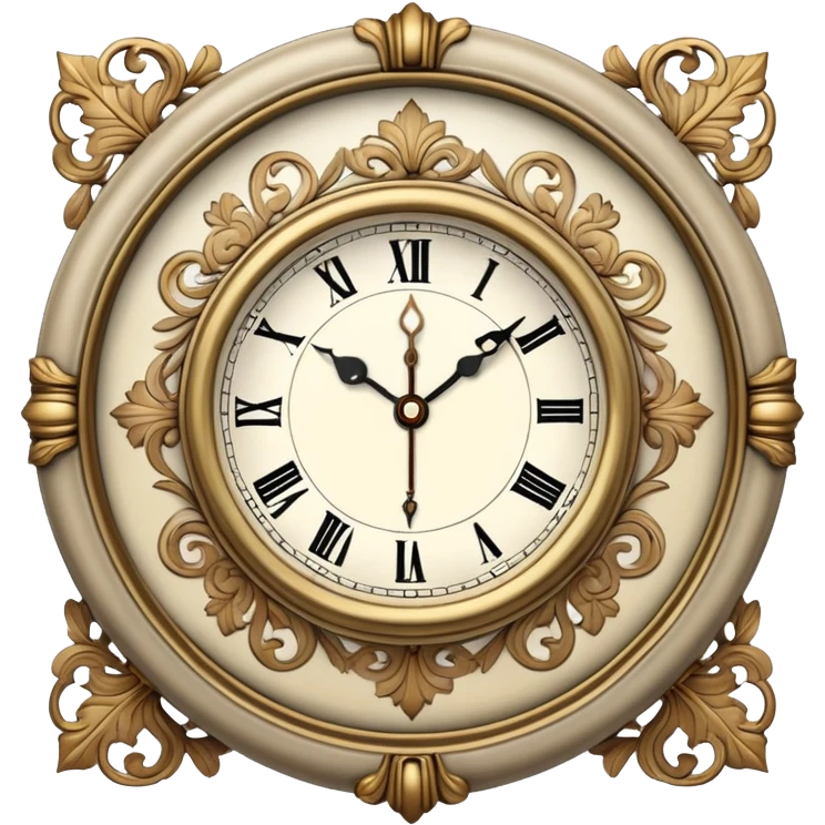 vintage clock beige emoji
