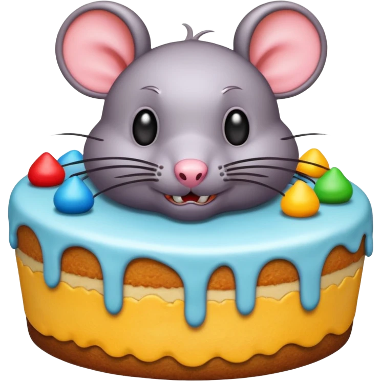 Mad rat cake emoji
