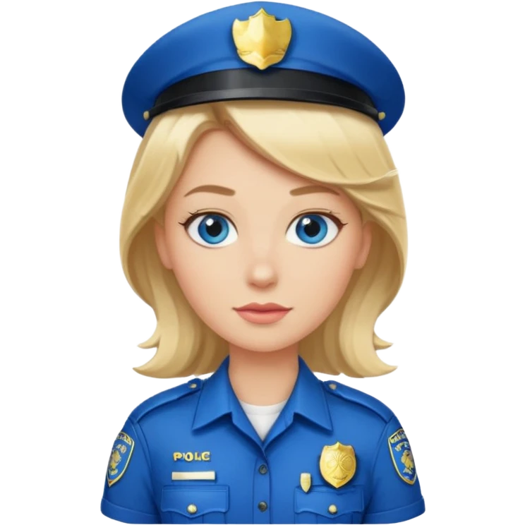 blonde police with hair clip emoji