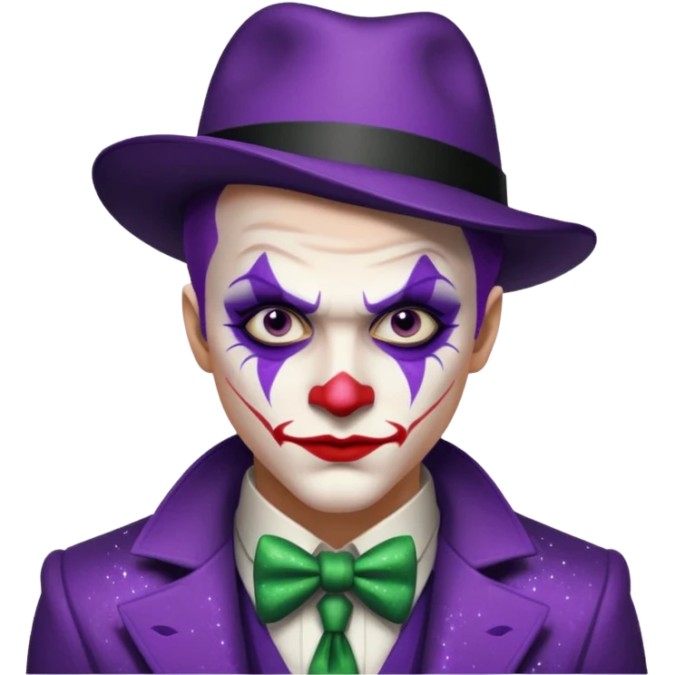 Glitter Purple and White Joker Gangster emoji