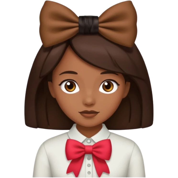 bow color brown brunette emoji