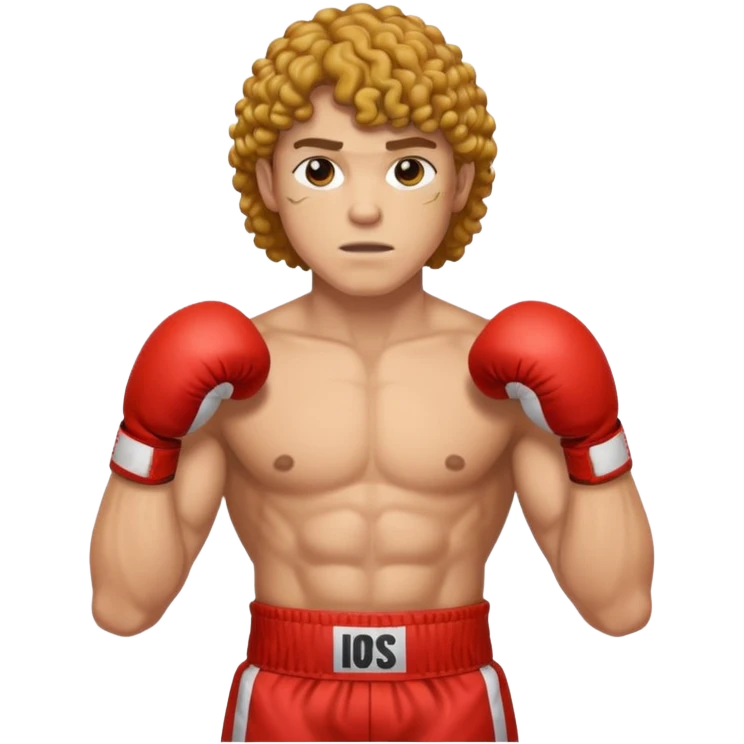 Boxer , with a curly mullet haircut emoji