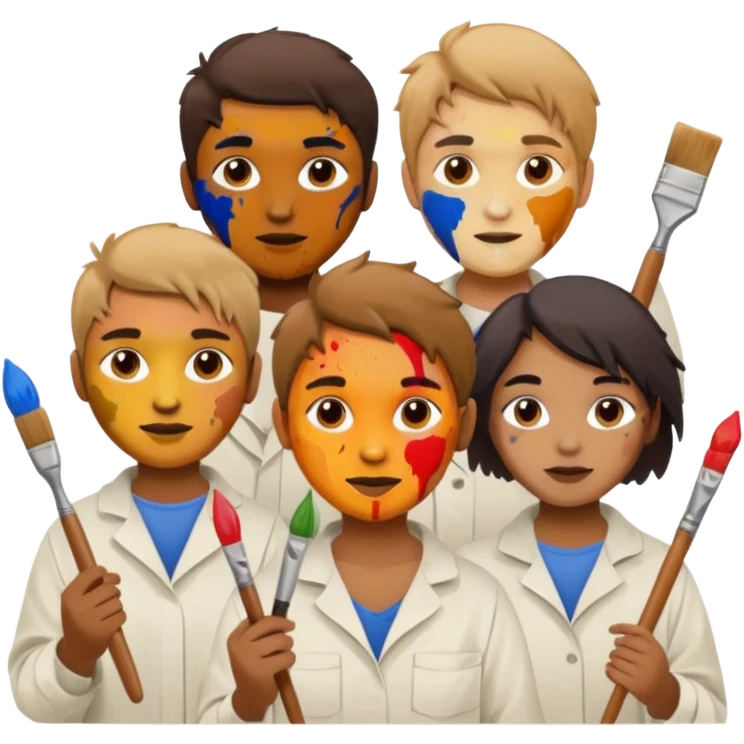 Painters with Paint Stained Faces emoji