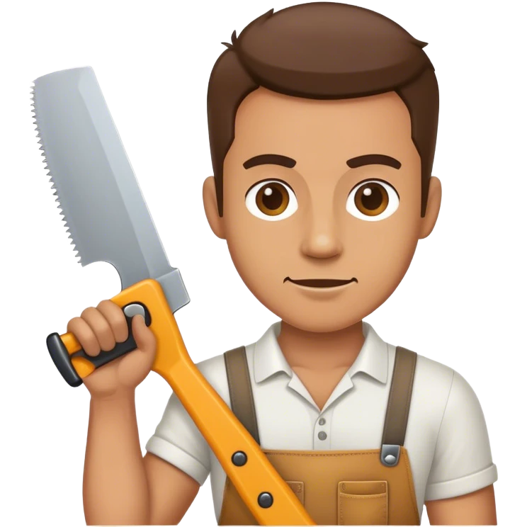 guy standing with saw emoji