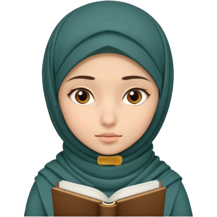 فتاة محجبه تدرس  emoji