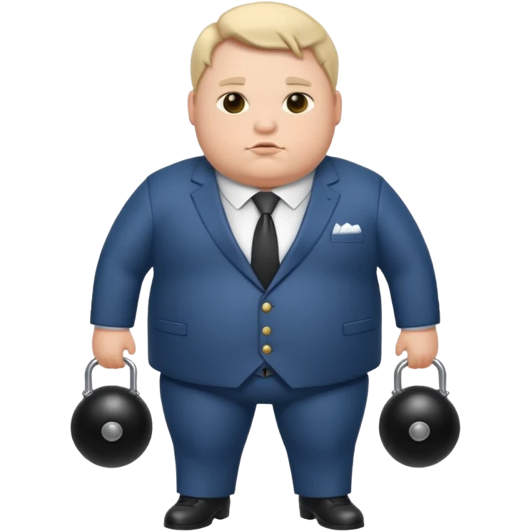 Man in a suit with bdsm gear, chubby white guy emoji