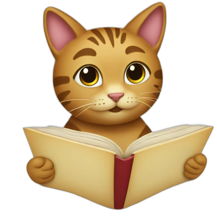 A cat reading book emoji