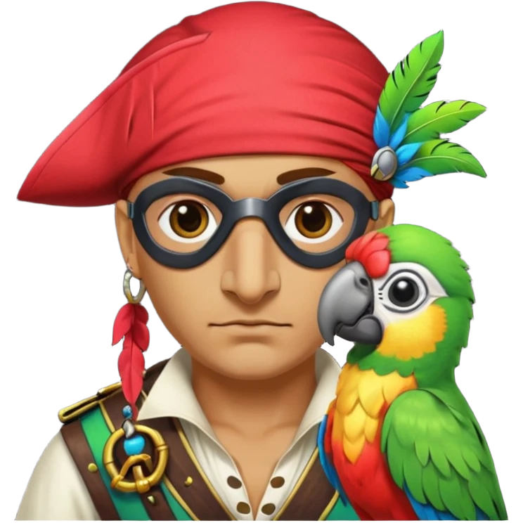 pirate and parrot emoji