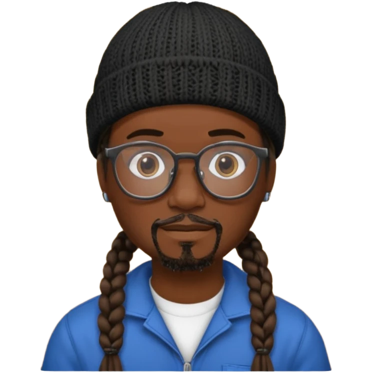 man with braids glasses beanie and goatee emoji