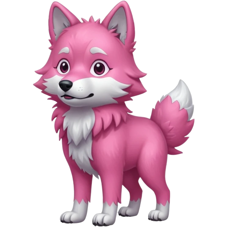 Pink wolf full body  emoji