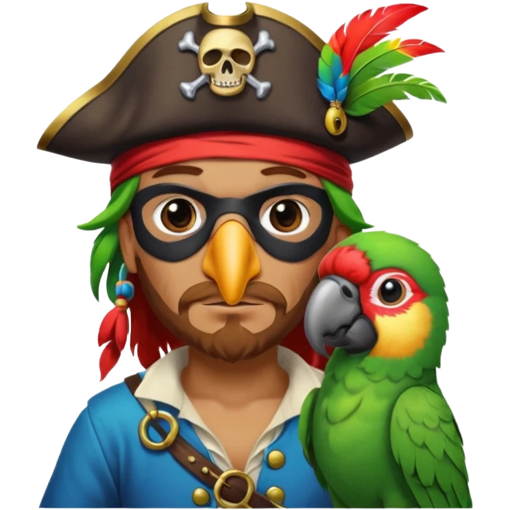pirate and parrot emoji