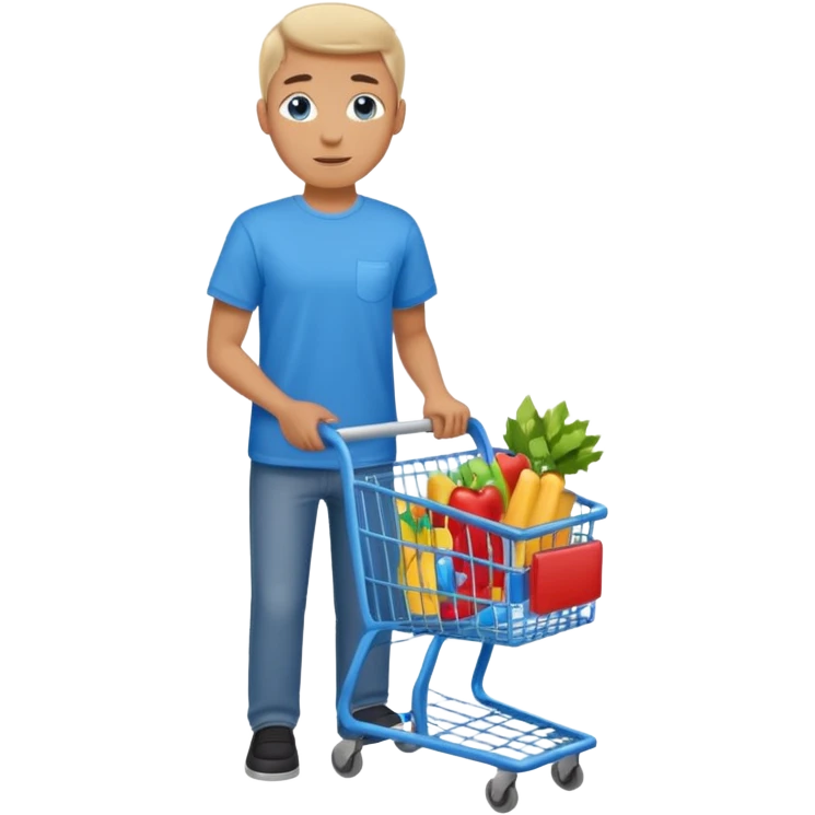 man-with-a-shopping-cart-full-body emoji