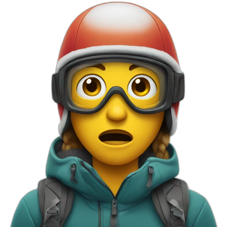 scared snowboarder emoji
