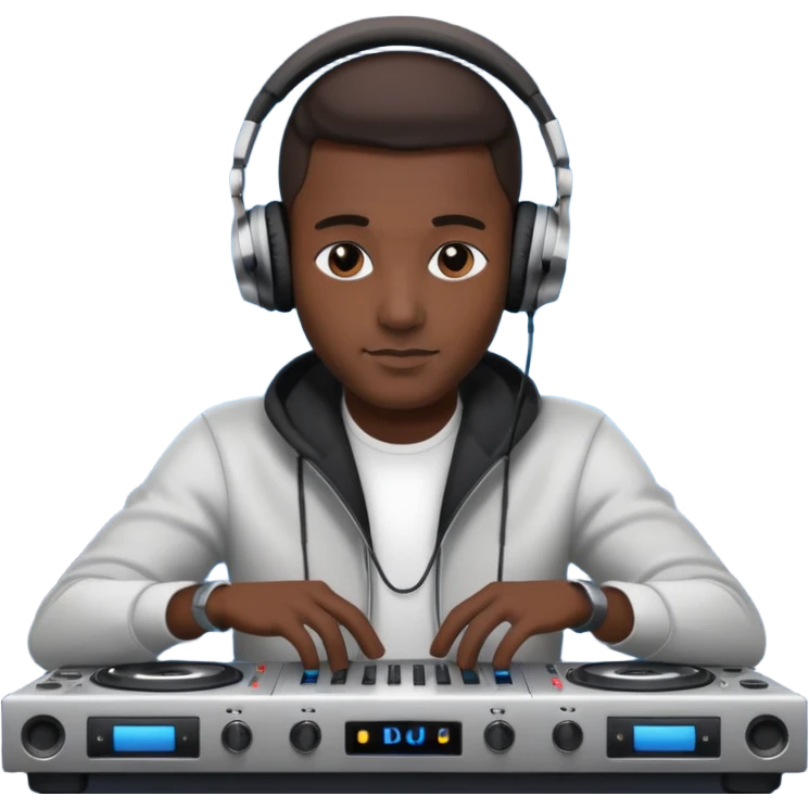 man dj with setup emoji