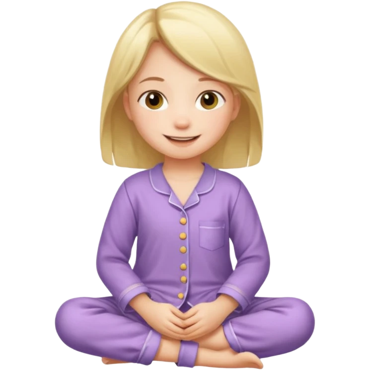 girl kid wearing pyjama sitting emoji
