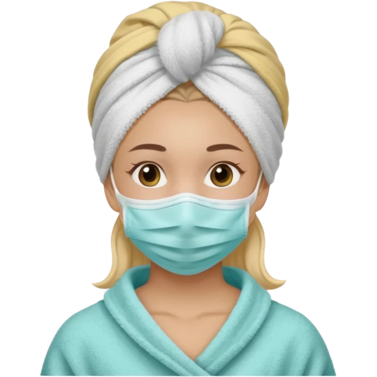 Face cleanser girl with mask and towel on her hair emoji