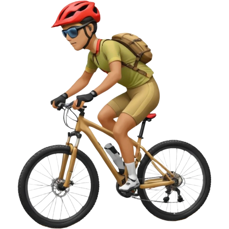 Bicicleta Mtb, ciclista montado, montaña emoji
