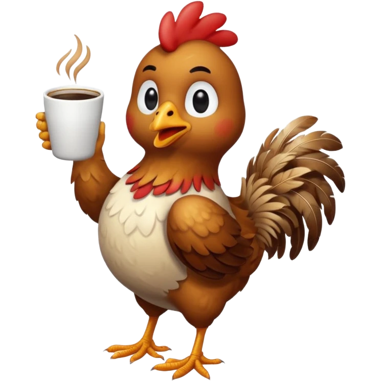 chicken full body and with coffe emoji