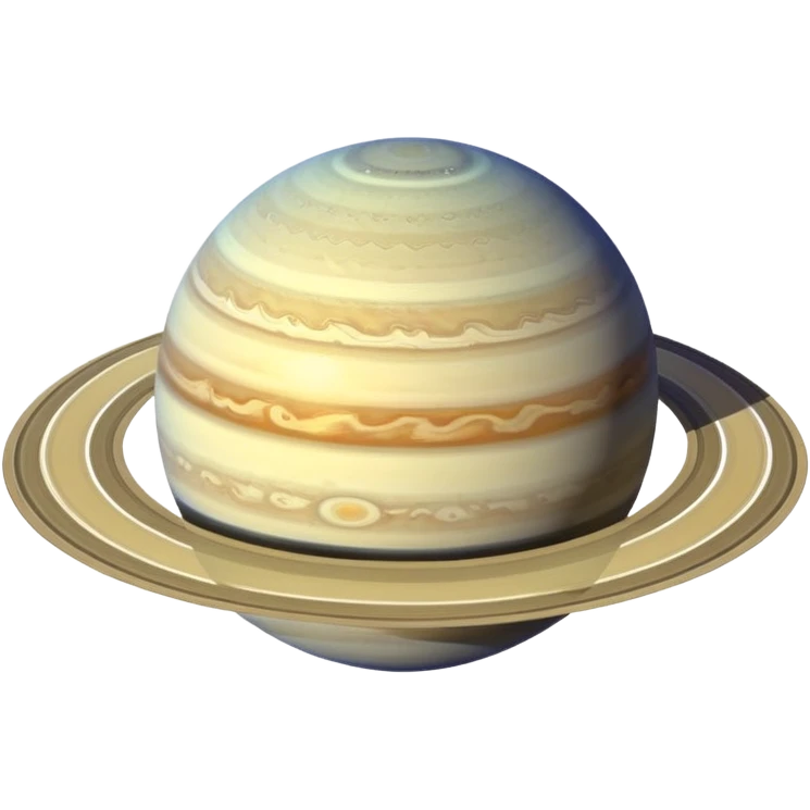 Saturn as a round planet with a ring emoji