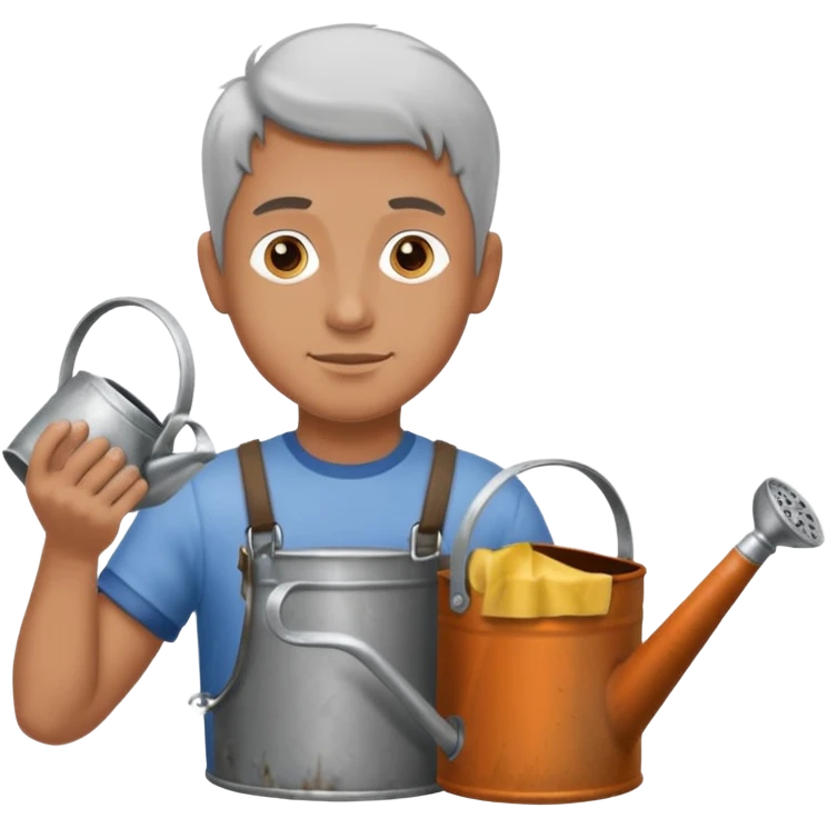 man holding watering pot emoji