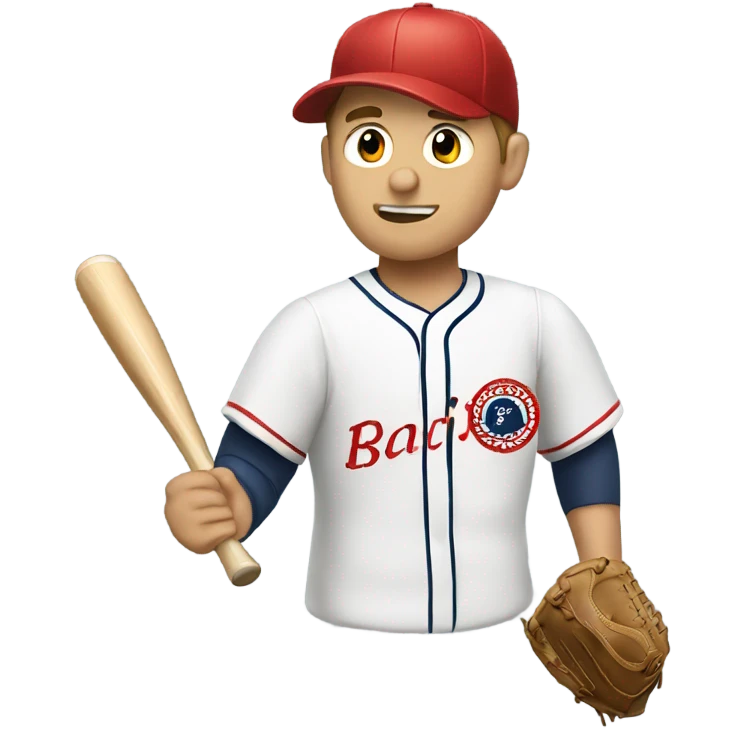 White guy playing baseball emoji
