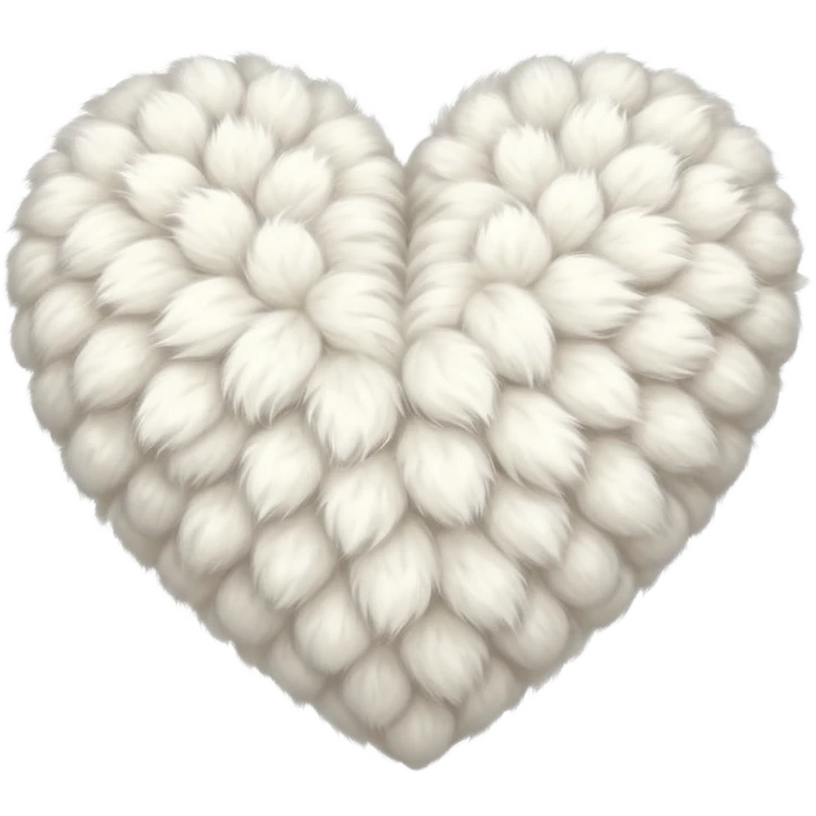 white fur heart, large clumps of wool emoji