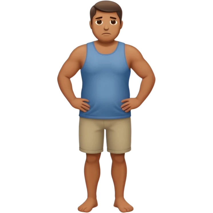 stocky man concentrating full length emoji
