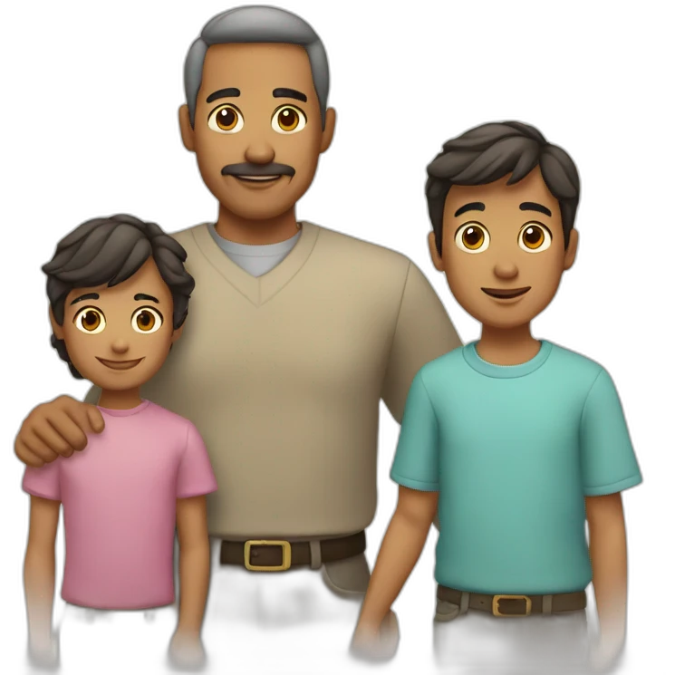 Padre y dos hijos emoji