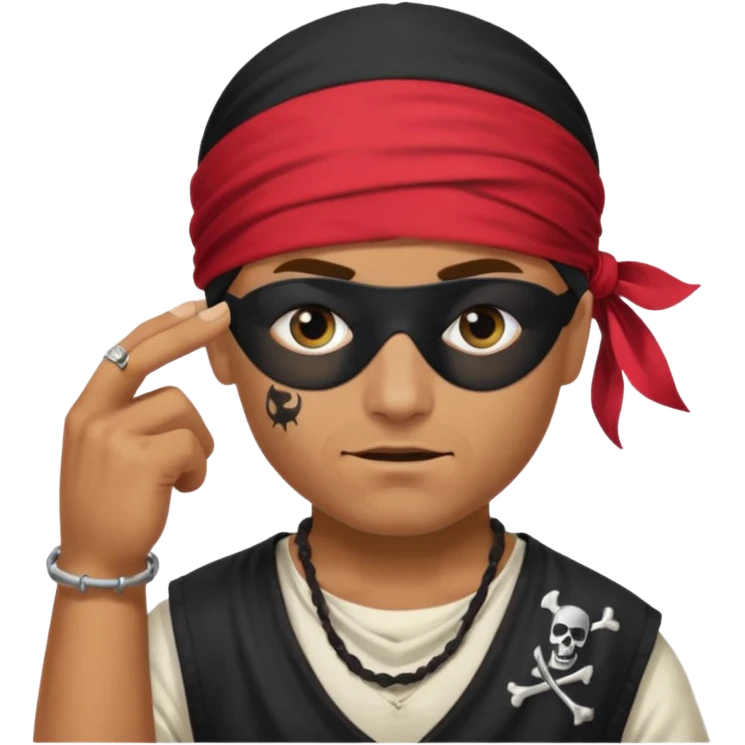Make a pirate doing the 67 meme emoji