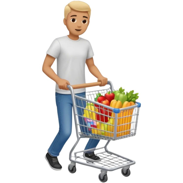 man-with-a-shopping-cart-full-body emoji
