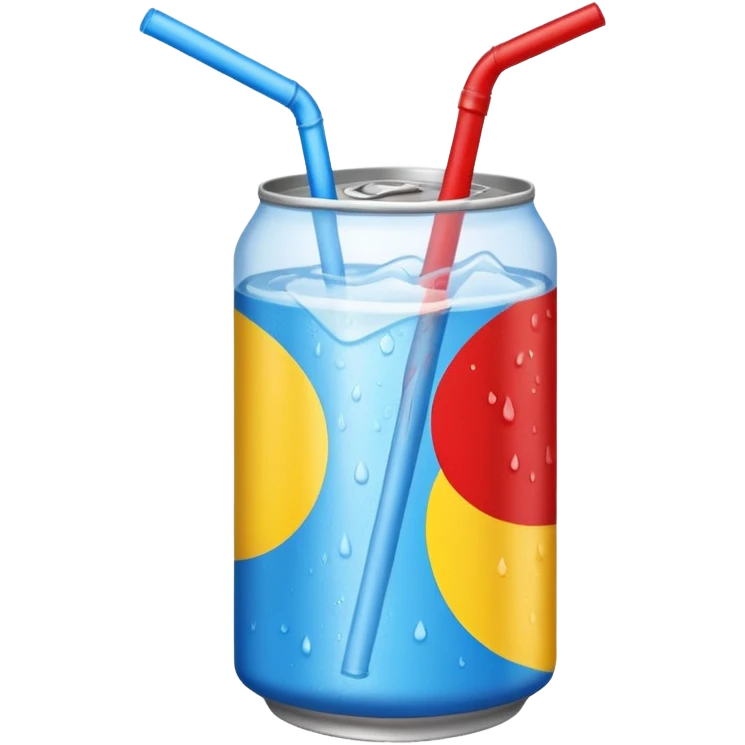 drink can blue red yellow Surfside straw emoji