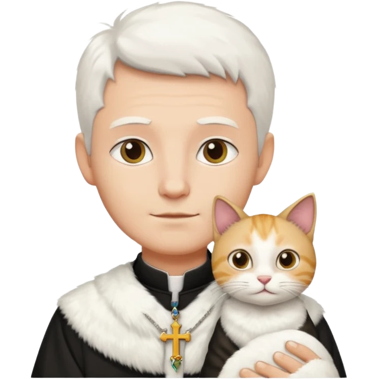 Священник с котом emoji
