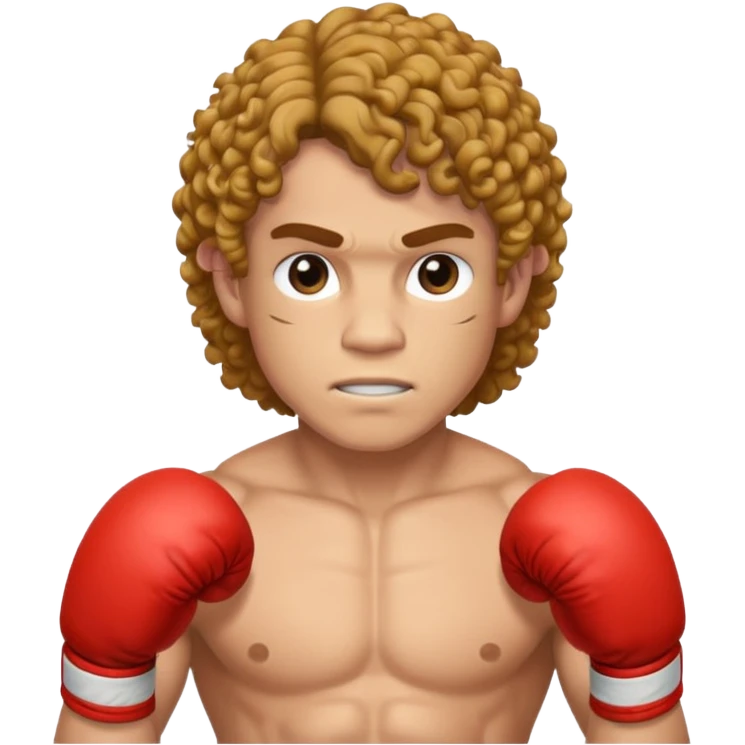 Boxer , with a curly mullet haircut emoji