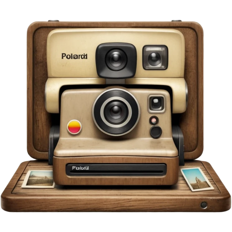 Real board with polaroid photo emoji