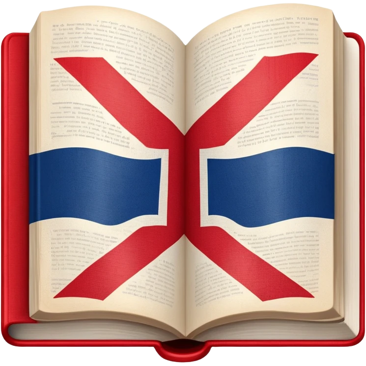 An open book with English flag pattern on it emoji