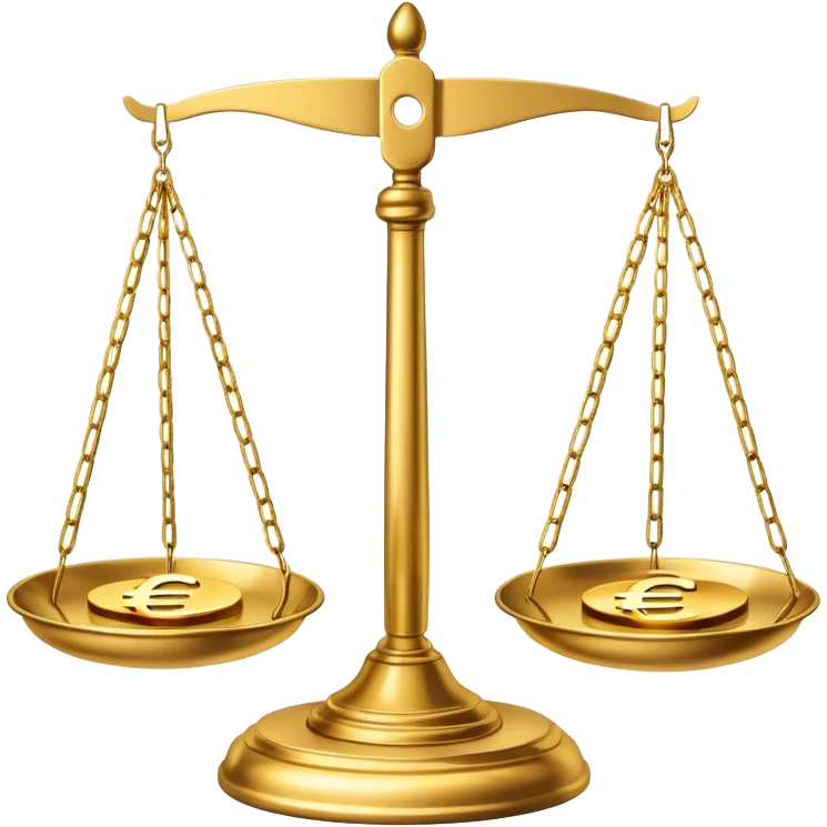 balance scale with euro symbols in both plates emoji