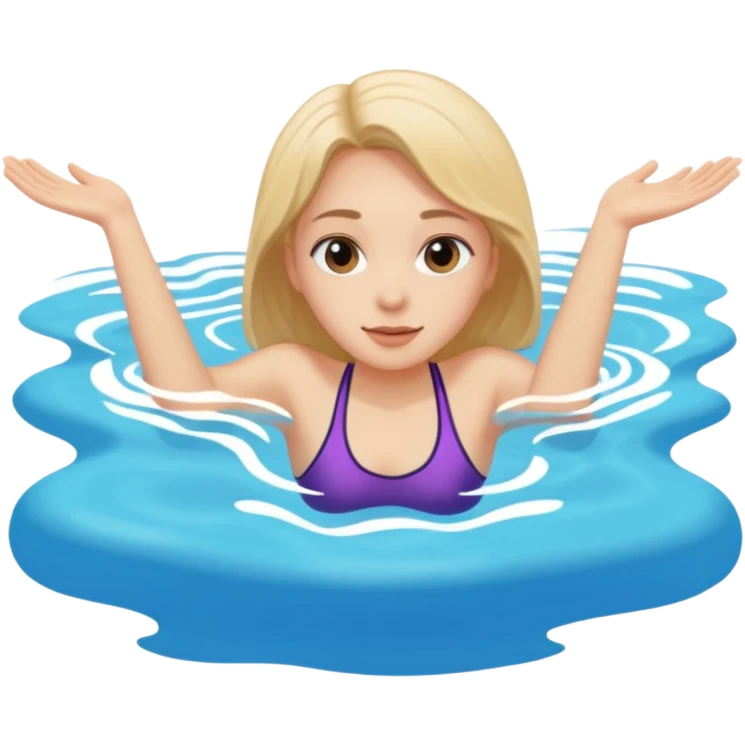 Girl in a pool swimming on her back emoji