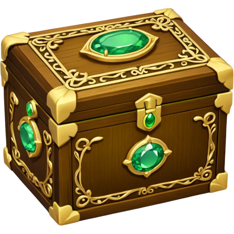 tresure box with motifs with green gem emoji