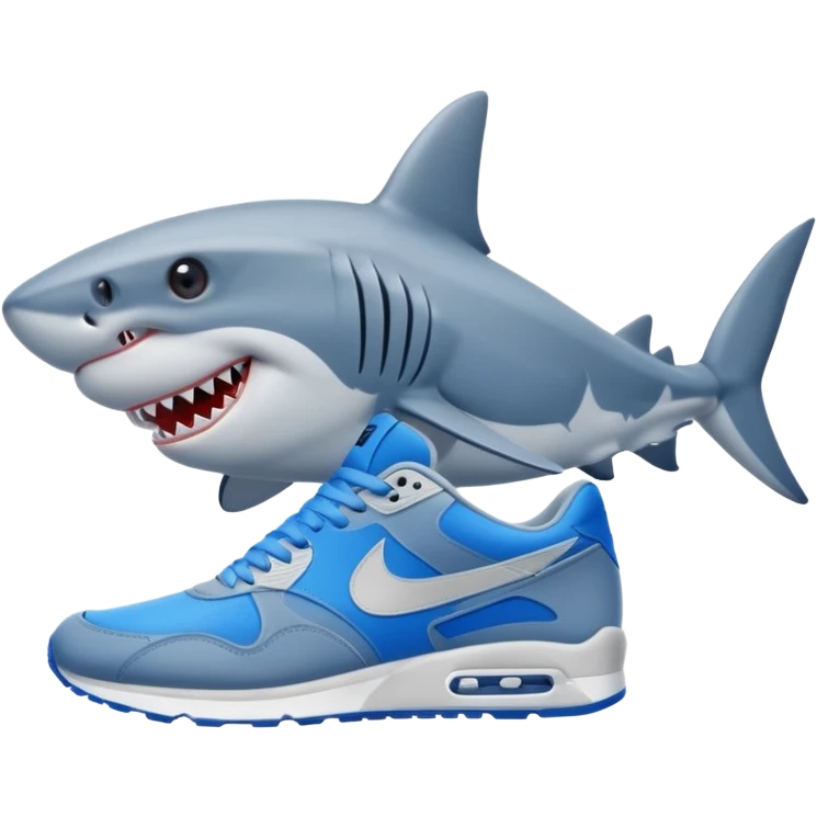 Hazme un tiburón con zapatos Nike azul emoji