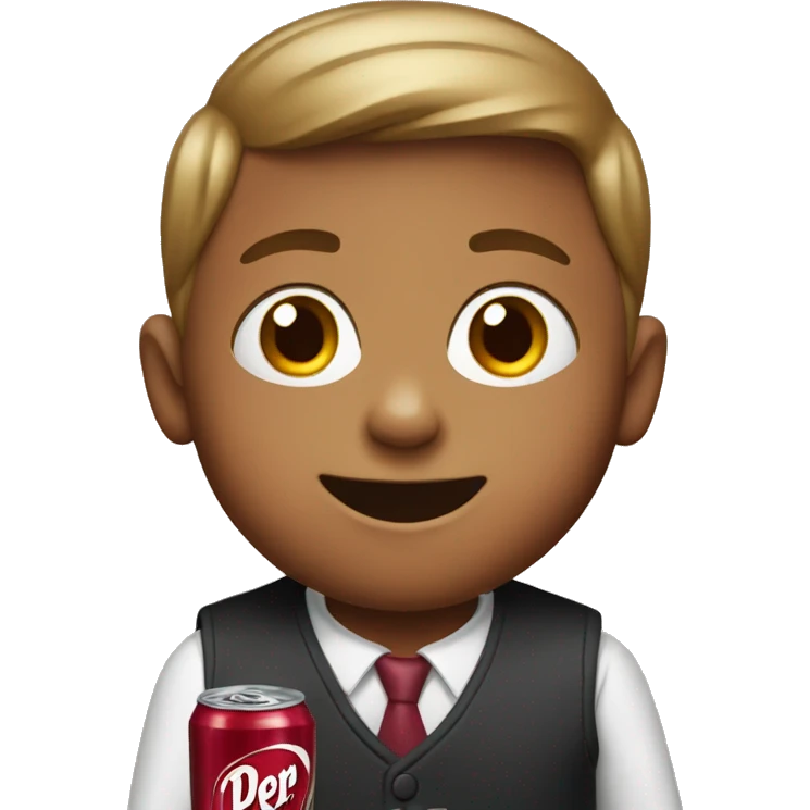 Kid with Dr Pepper emoji
