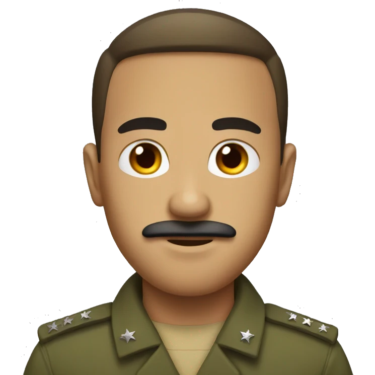 Guy in military uniform with small mustache emoji