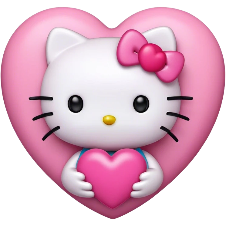 Hello kitty over a pink heart emoji